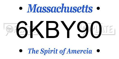 6KBY90 Massachusetts License Plate