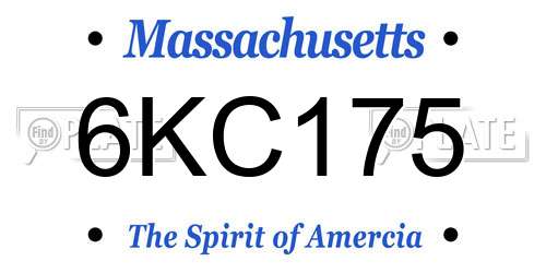 6KC175 Massachusetts License Plate