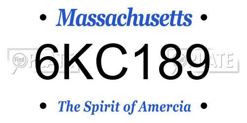 6KC189 Massachusetts License Plate