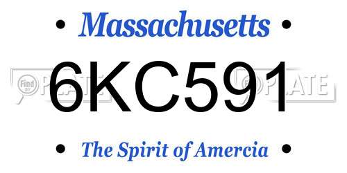 6KC591 Massachusetts License Plate