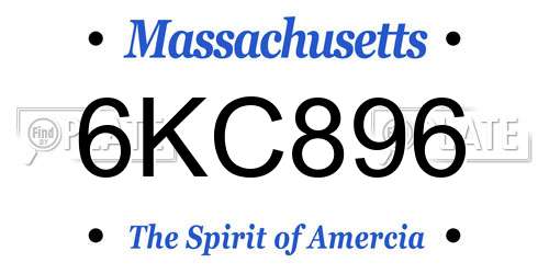 6KC896 Massachusetts License Plate