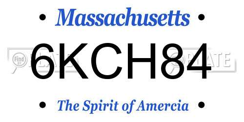 6KCH84 Massachusetts License Plate