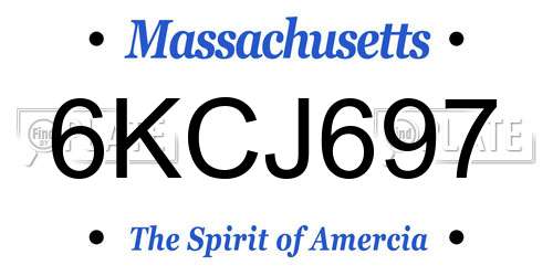 6KCJ697 Massachusetts License Plate