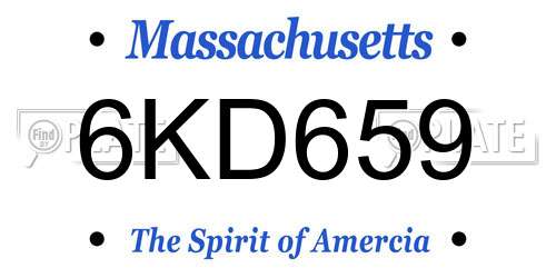 6KD659 Massachusetts License Plate