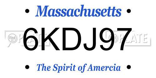 6KDJ97 Massachusetts License Plate