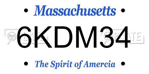 6KDM34 Massachusetts License Plate