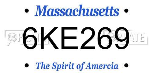 6KE269 Massachusetts License Plate