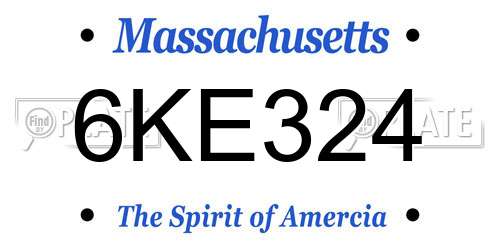 6KE324 Massachusetts License Plate