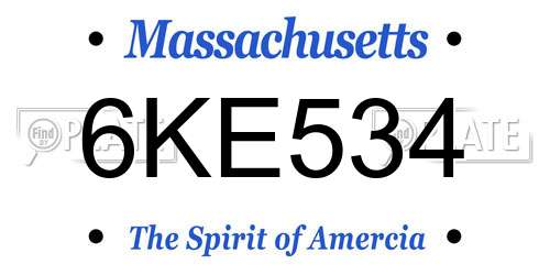 6KE534 Massachusetts License Plate