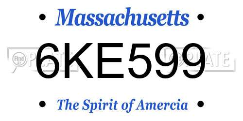 6KE599 Massachusetts License Plate