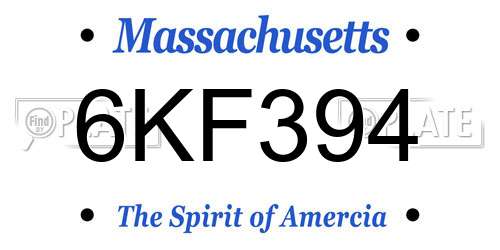 6KF394 Massachusetts License Plate