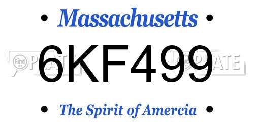 6KF499 Massachusetts License Plate