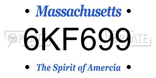6KF699 Massachusetts License Plate