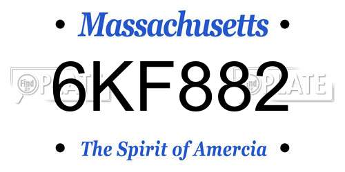 6KF882 Massachusetts License Plate