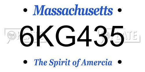 6KG435 Massachusetts License Plate