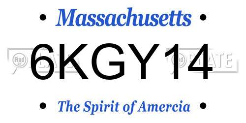 6KGY14 Massachusetts License Plate