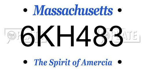 6KH483 Massachusetts License Plate