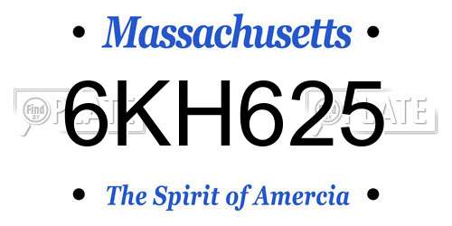 6KH625 Massachusetts License Plate