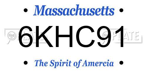 6KHC91 Massachusetts License Plate
