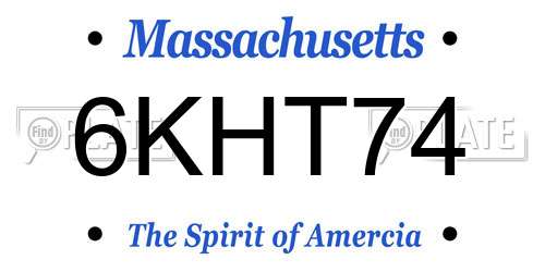 6KHT74 Massachusetts License Plate