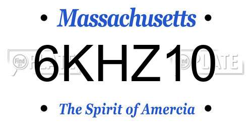 6KHZ10 Massachusetts License Plate