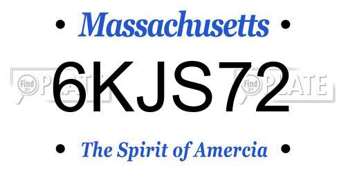 6KJS72 Massachusetts License Plate