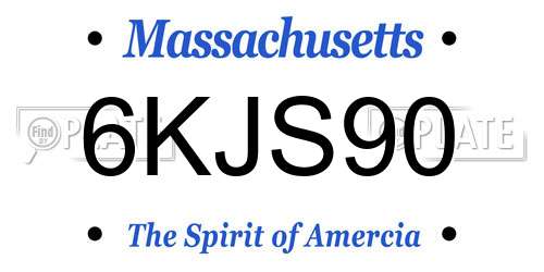 6KJS90 Massachusetts License Plate