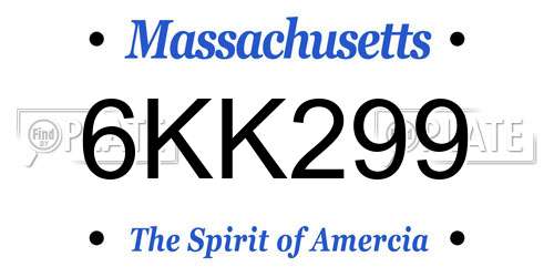 6KK299 Massachusetts License Plate