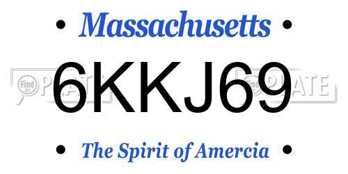 6KKJ69 Massachusetts License Plate