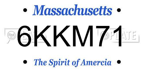 6KKM71 Massachusetts License Plate