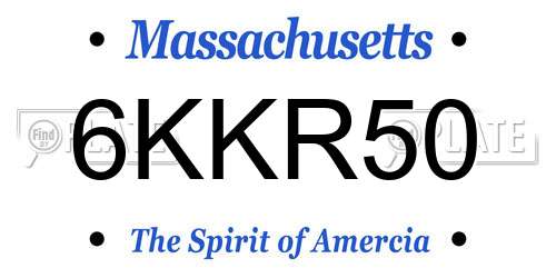 6KKR50 Massachusetts License Plate
