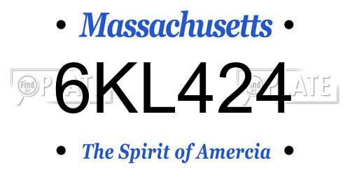 6KL424 Massachusetts License Plate