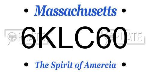 6KLC60 Massachusetts License Plate