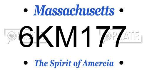 6KM177 Massachusetts License Plate