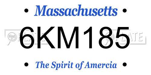 6KM185 Massachusetts License Plate
