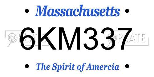6KM337 Massachusetts License Plate