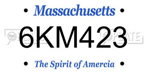6KM423 Massachusetts License Plate