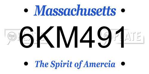 6KM491 Massachusetts License Plate