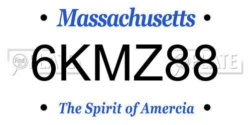 6KMZ88 Massachusetts License Plate