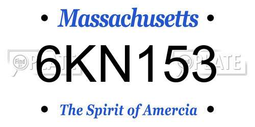 6KN153 Massachusetts License Plate