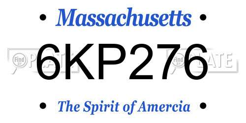 6KP276 Massachusetts License Plate