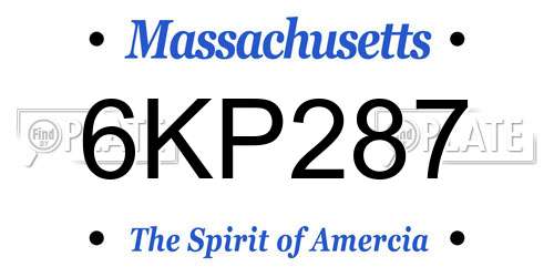 6KP287 Massachusetts License Plate