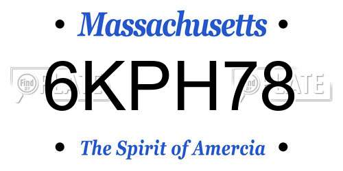 6KPH78 Massachusetts License Plate