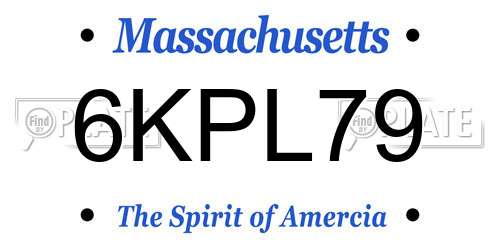 6KPL79 Massachusetts License Plate
