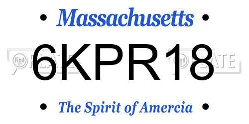 6KPR18 Massachusetts License Plate