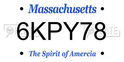 6KPY78 Massachusetts License Plate