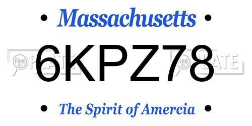 6KPZ78 Massachusetts License Plate