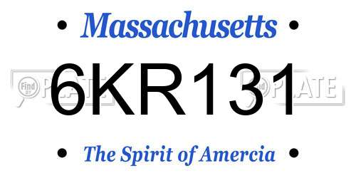 6KR131 Massachusetts License Plate