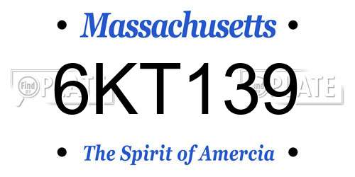 6KT139 Massachusetts License Plate