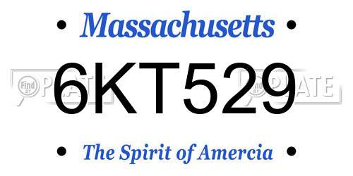 6KT529 Massachusetts License Plate